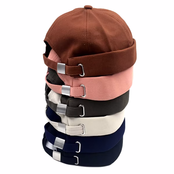Brimless Cap (Black Color) – Canvas Fabrics - Image 3
