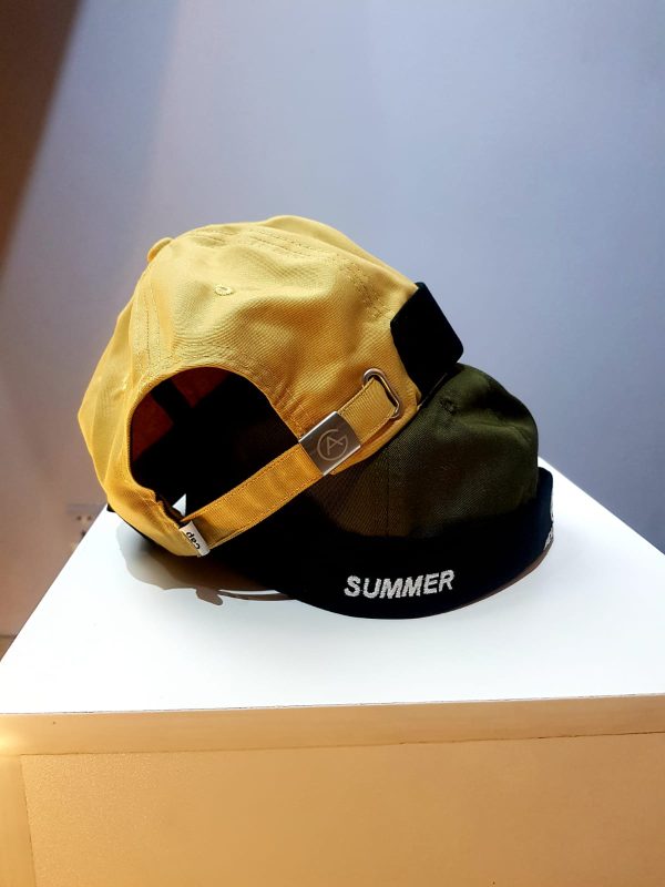 Brimless Cap (Khaki Color) with Black Cuff - Twill Fabrics - Image 2