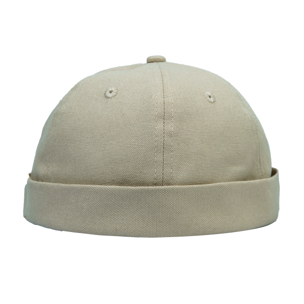 Brimless Cap (Off-White Color)  – Full Solid Canvas Fabrics - Image 3