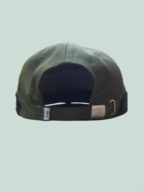 Brimless Cap (Olive color) with Black cuff –“SUMMER” Embroidered Twill Fabrics - Image 3