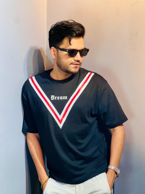 Dream Drop Shoulder Black T-Shirt