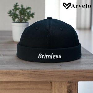 Brimless Cap (Black Color) – “Brimless” Embroidered Canvas Fabrics