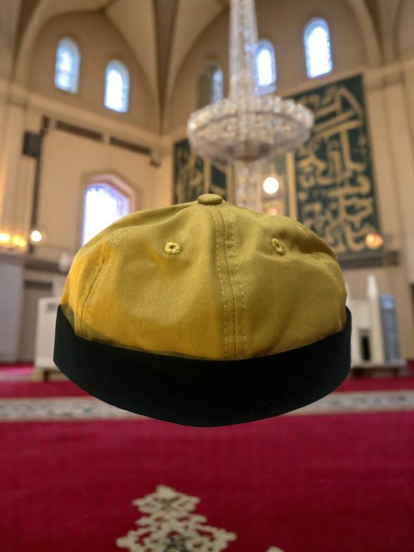 Brimless Cap (Khaki Color) with Black Cuff - Twill Fabrics - Image 4