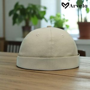 Brimless Cap (Off-White Color)  – Full Solid Canvas Fabrics