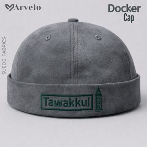 Tawakkul Docker Cap (Ash Grey Color – Premium Suede Fabrics)