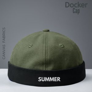 Docker Cap (Olive+Black Cuff, SUMMER Embo ) – Canvas Fabrics